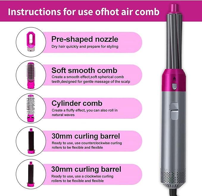 𝙎𝙚𝙝𝙖 𝙇𝙪𝙭𝙚™ Hot Hair Brush 5 in 1 – فرشاة الشعر الساخنة 5 في 1